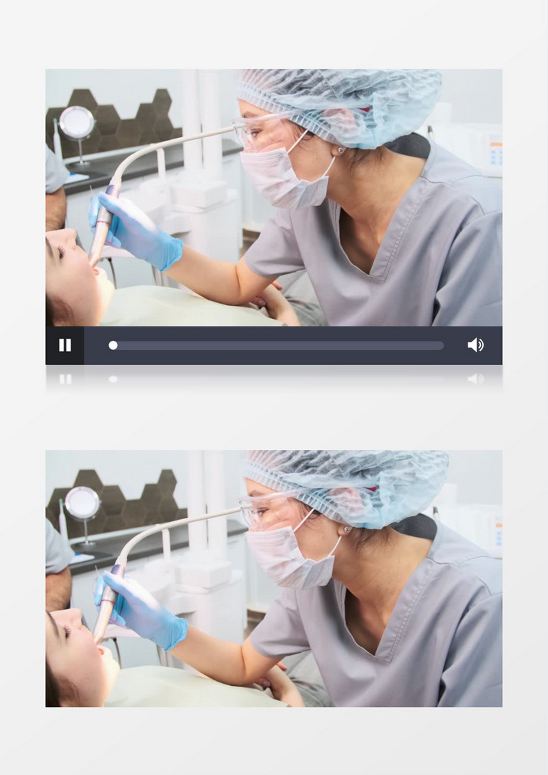 医生在给女患者清洗牙齿实拍视频素材