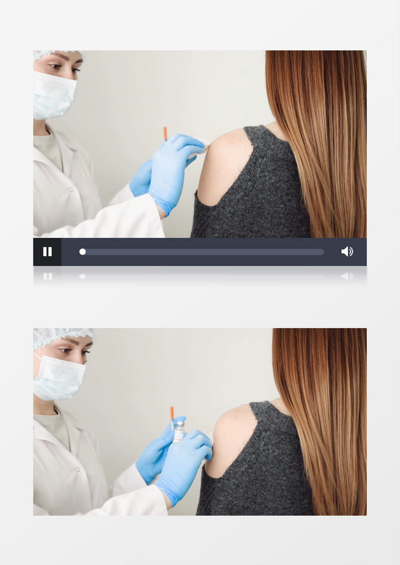 医生在给女患者的胳膊注射药物实拍视频素材
