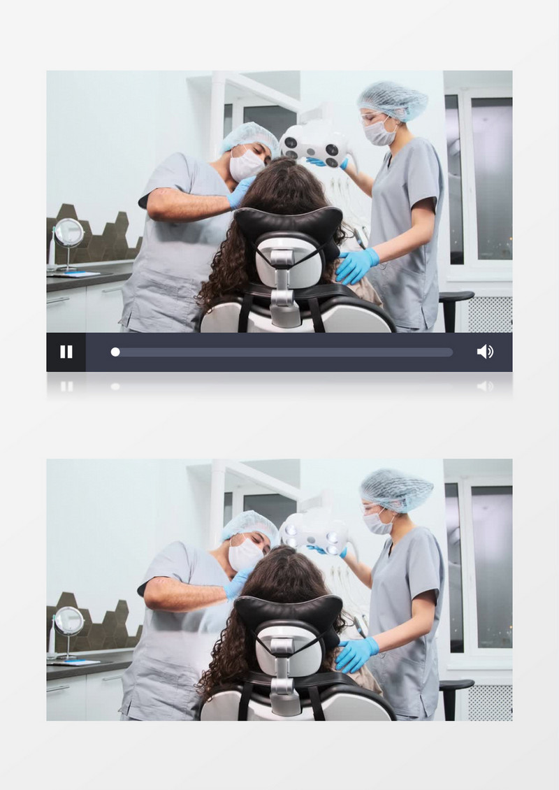 两个医生在给患者治疗牙齿实拍视频素材