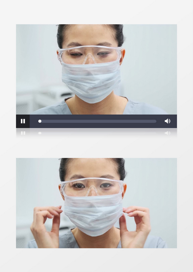 美女医生在摘掉口罩实拍视频素材