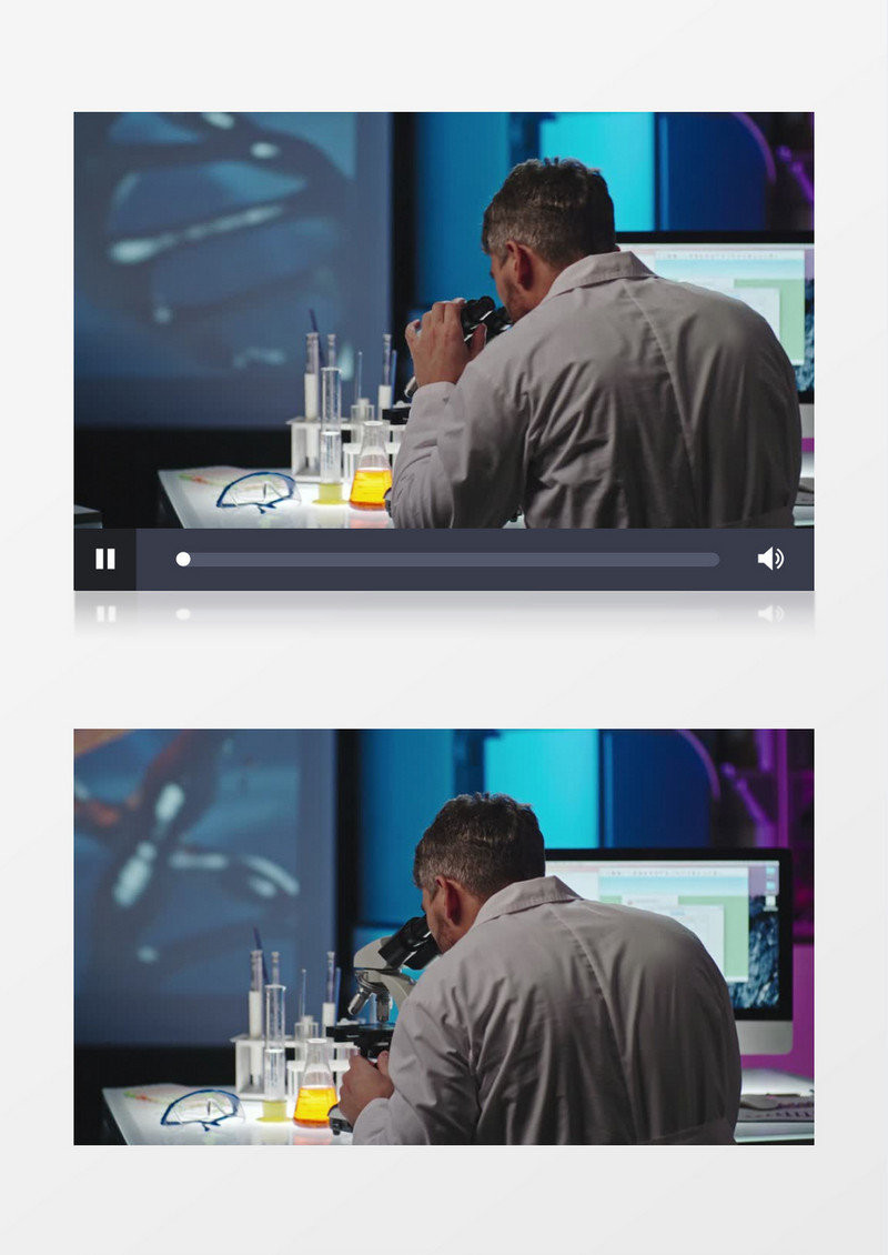 医生在实验室中观察样本并记录实拍视频素材