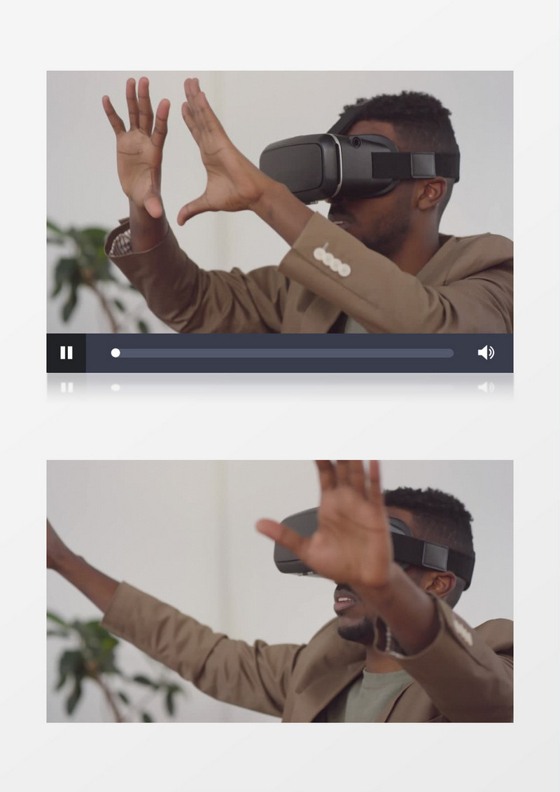 男人戴着vr眼镜在虚拟操作实拍视频素材
