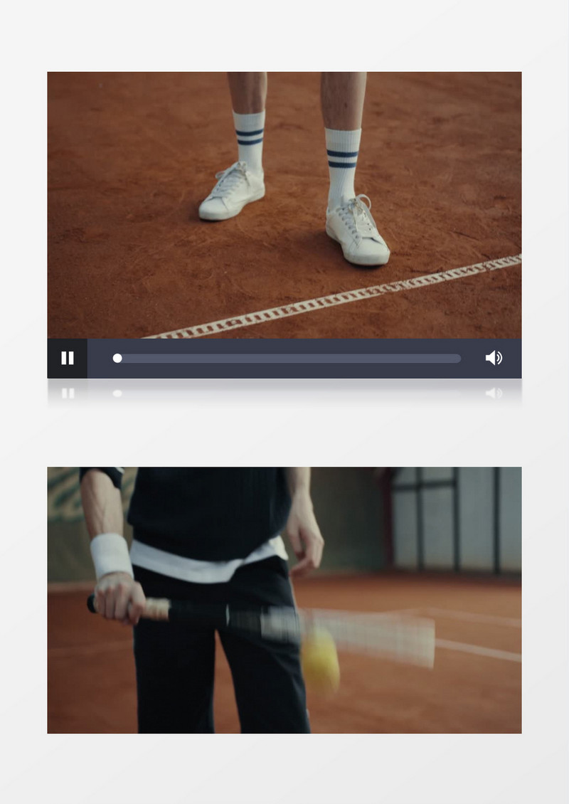 运动镜头拍摄男子在体育馆打网球实拍视频