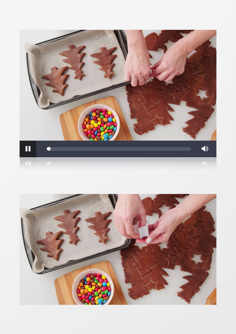 高清拍摄用磨具制作圣诞甜品烘焙实拍视频