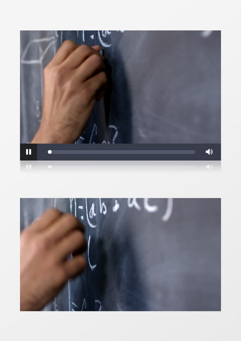 一个男老师在黑板上书写数学方程式实拍视频素材