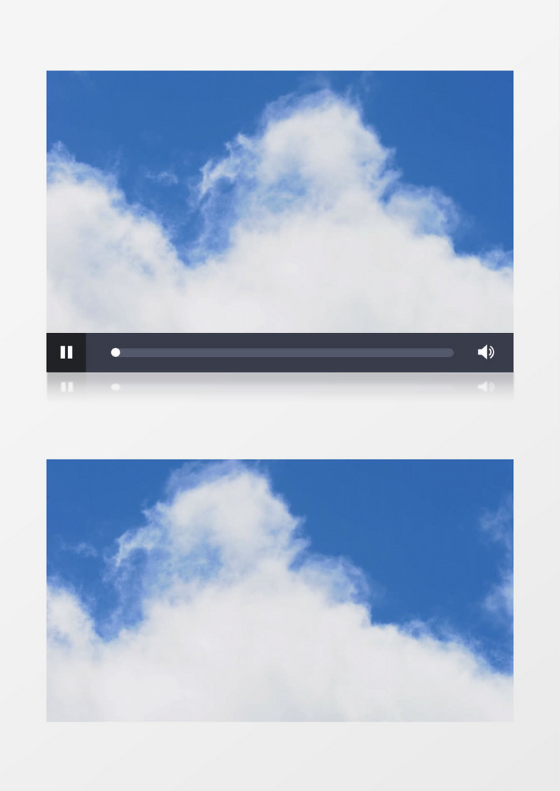 天空中缓缓飘动的蓝天白云实拍视频素材