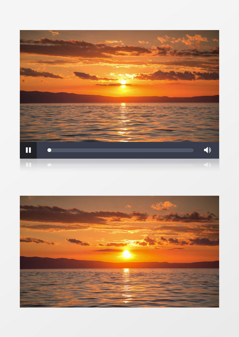 延时拍摄海边的落日实拍视频素材