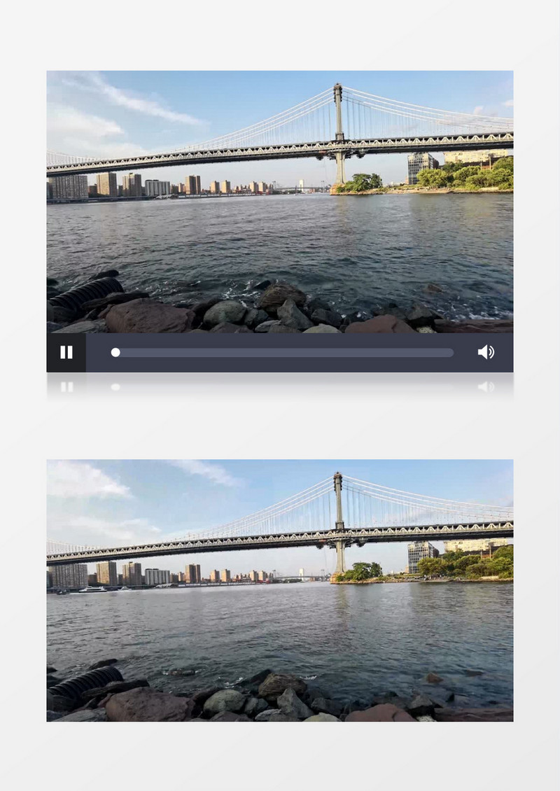 延时拍摄波光粼粼的水面和桥上的车流延时拍摄视频素材