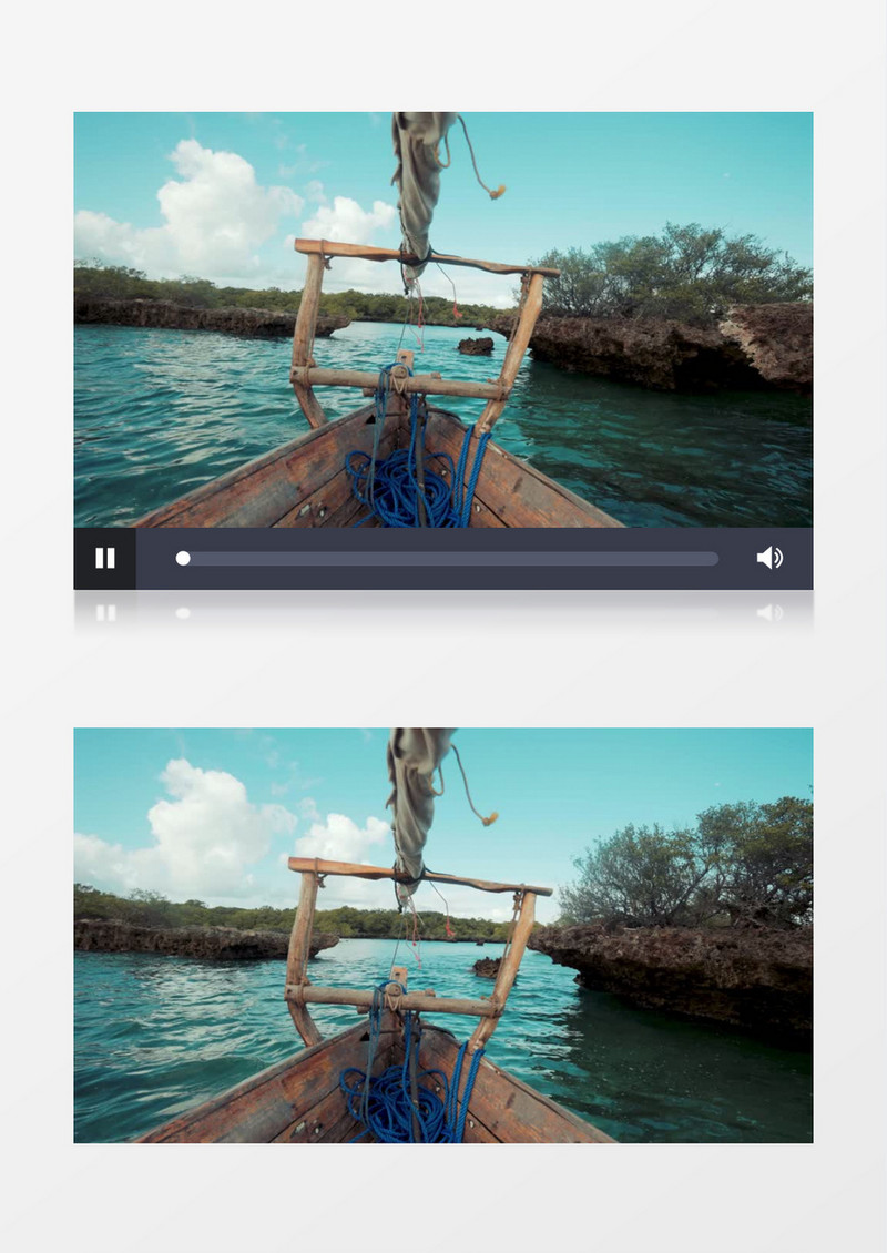 高清实拍小船行驶在海水中的景象实拍视频素材