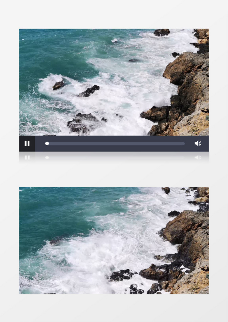 高清实拍海浪拍打着海边的礁石实拍视频素材 