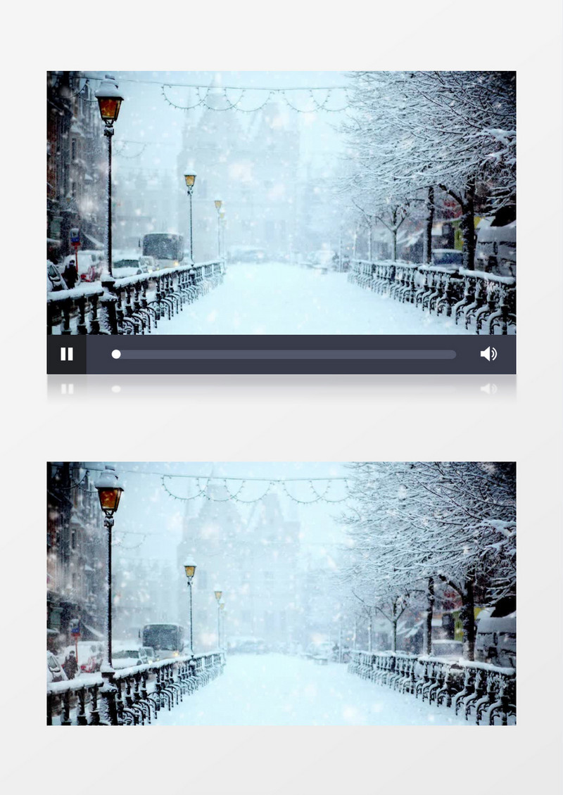 伤感下雪城市街景背景视频素材