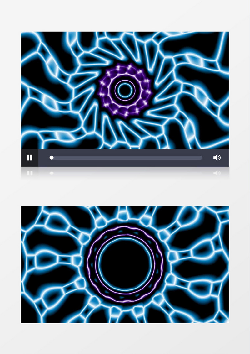 蓝色圆形花纹扭曲变化光束背景视频有音乐