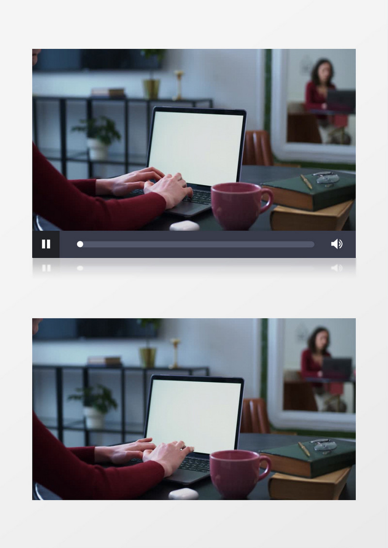 女白领在笔记本电脑上打字实拍视频素材