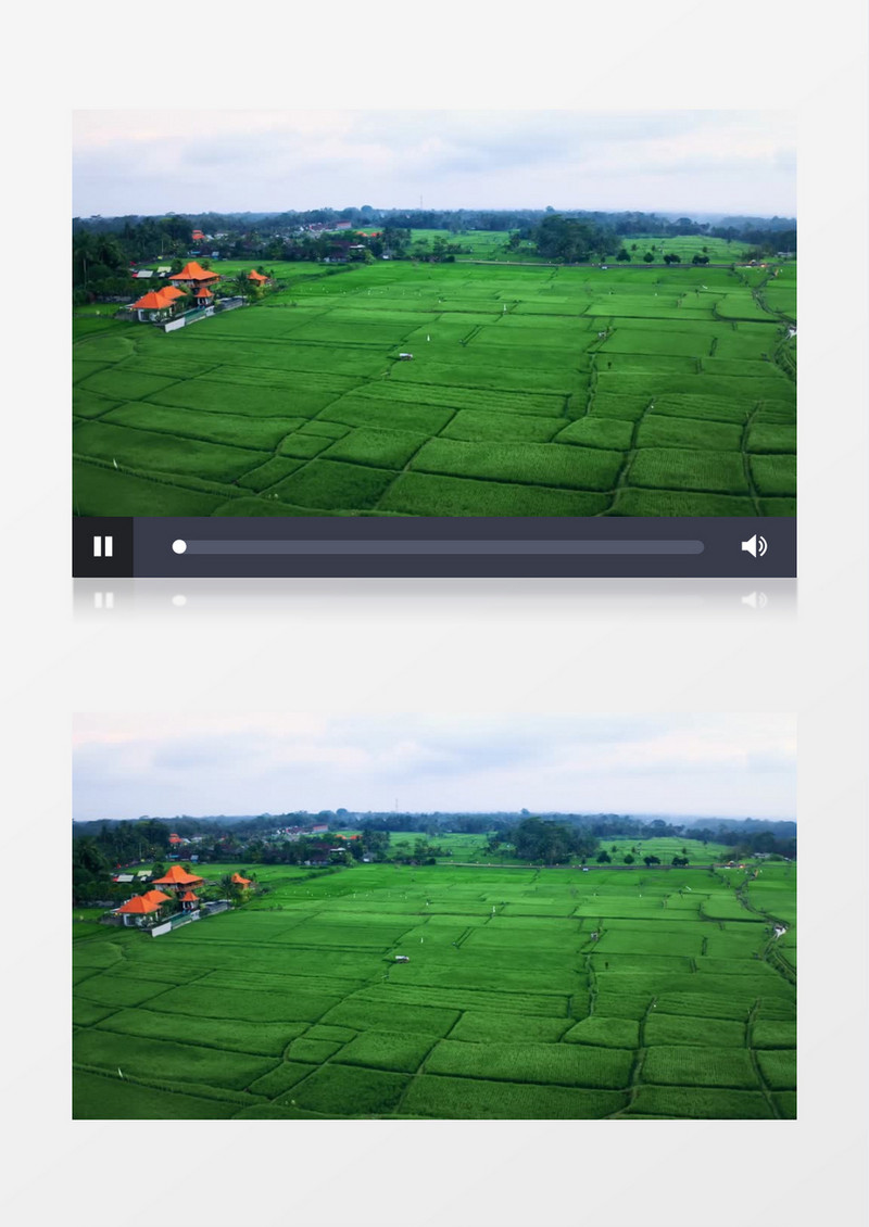 航拍绿色的农作物景色实拍视频素材