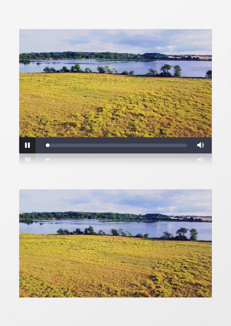 高清航拍湖泊周围的美景实拍视频素材