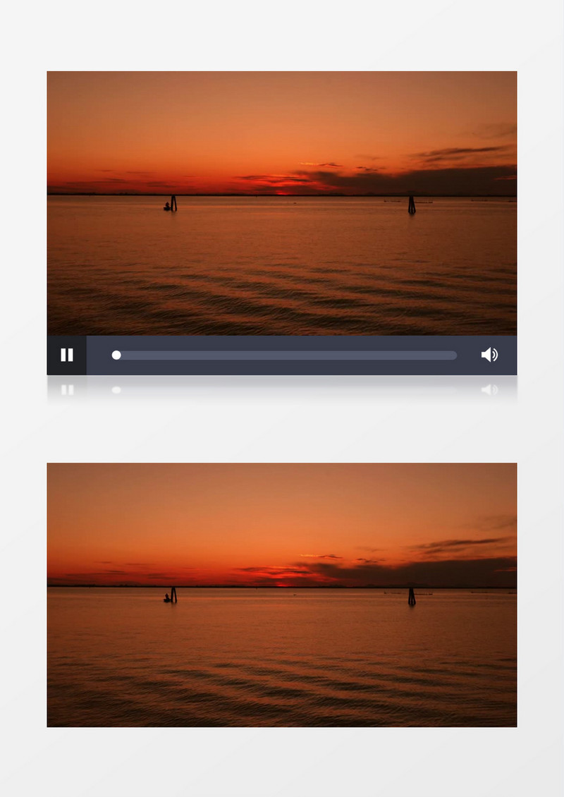  日落日出晚霞唯美为海平面自然景观实拍视频