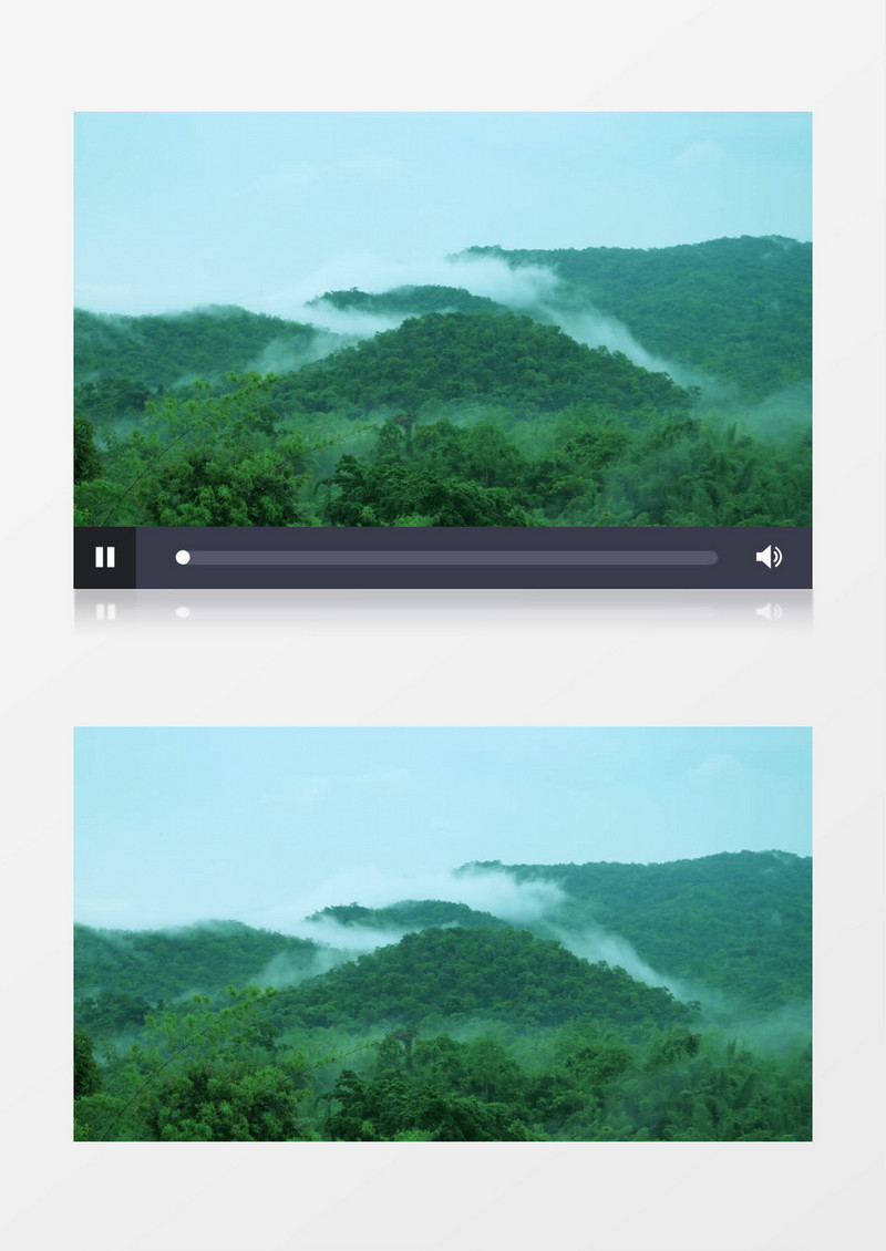 固定镜头拍摄翠绿山头云雾袭来实拍视频