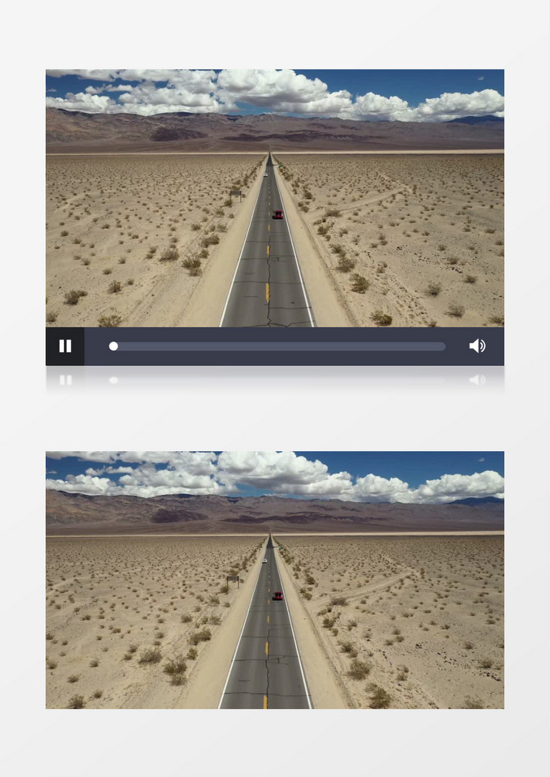 沙漠荒地里有一条公路实拍视频