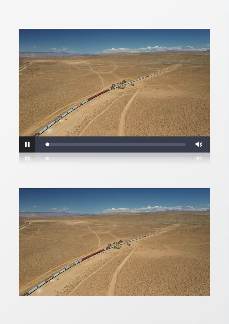 沙漠荒地里有运货专用的列车轨道实拍视频