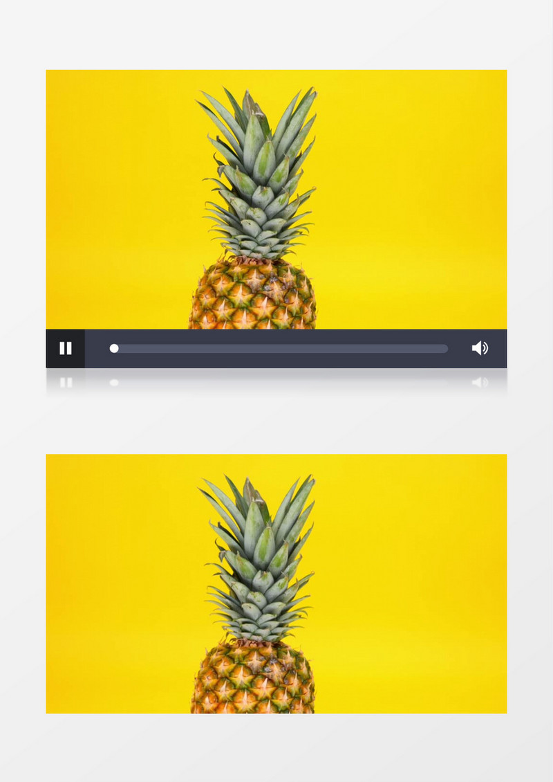 黄色背景下的一颗菠萝实拍视频素材