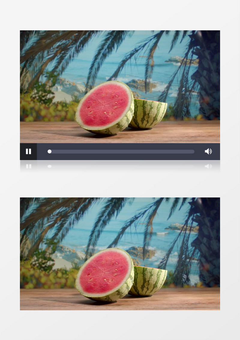 夏日海边的西瓜实拍视频素材