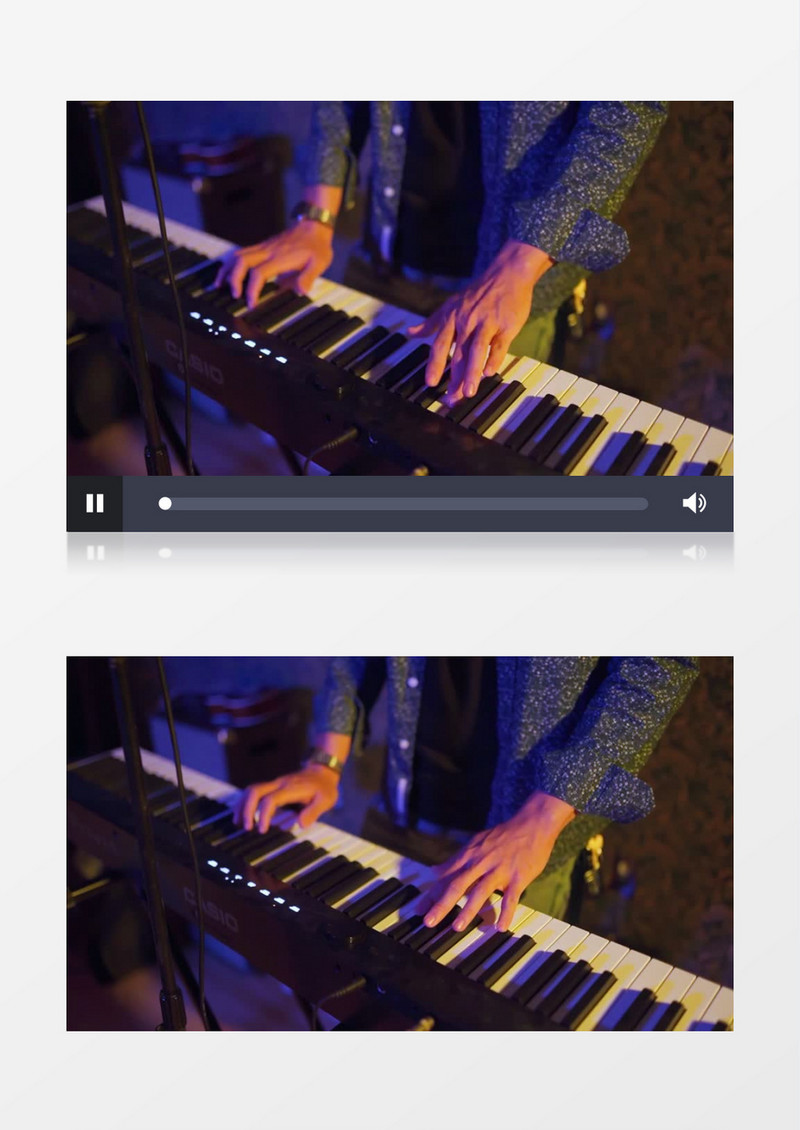 键盘手在弹奏音乐实拍视频素材