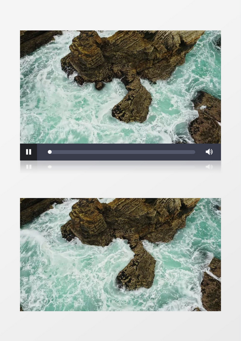实拍汹涌的海水拍打着岸边的礁石实拍视频素材