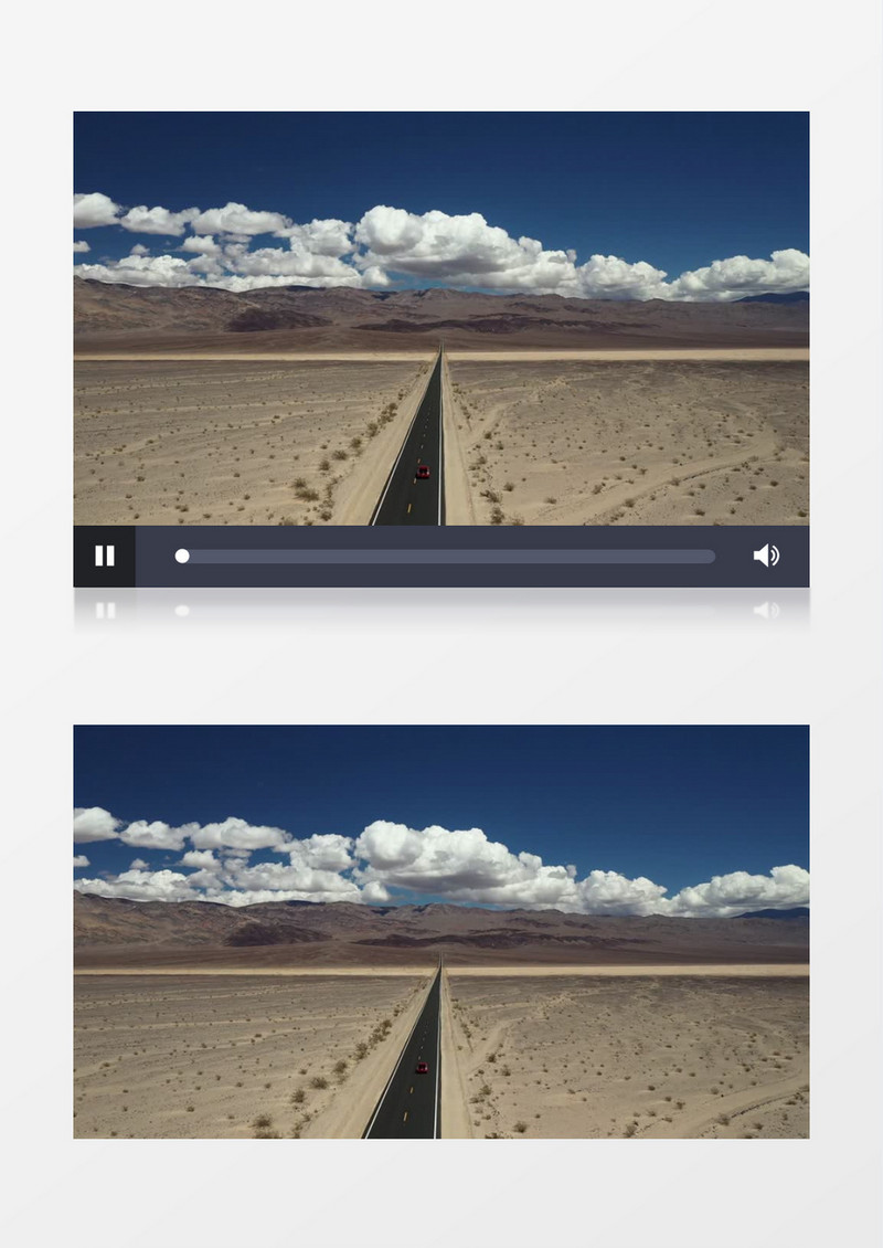 航拍行驶在沙漠道路上的汽车实拍视频素材