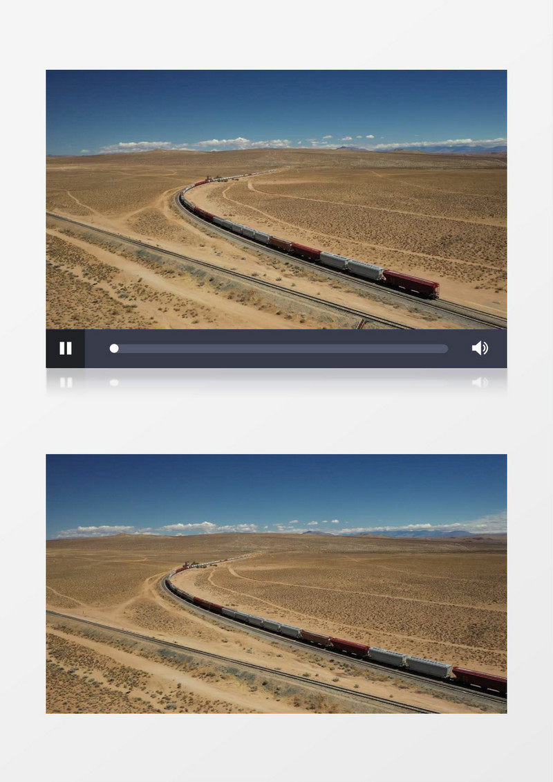 高清实拍沙漠中的火车交通实拍视频素材
