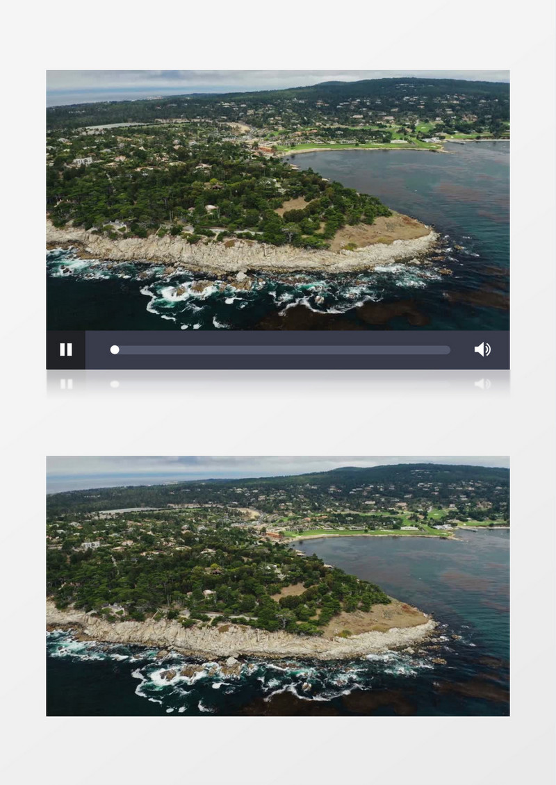 高清航拍海边的小岛景色实拍视频素材