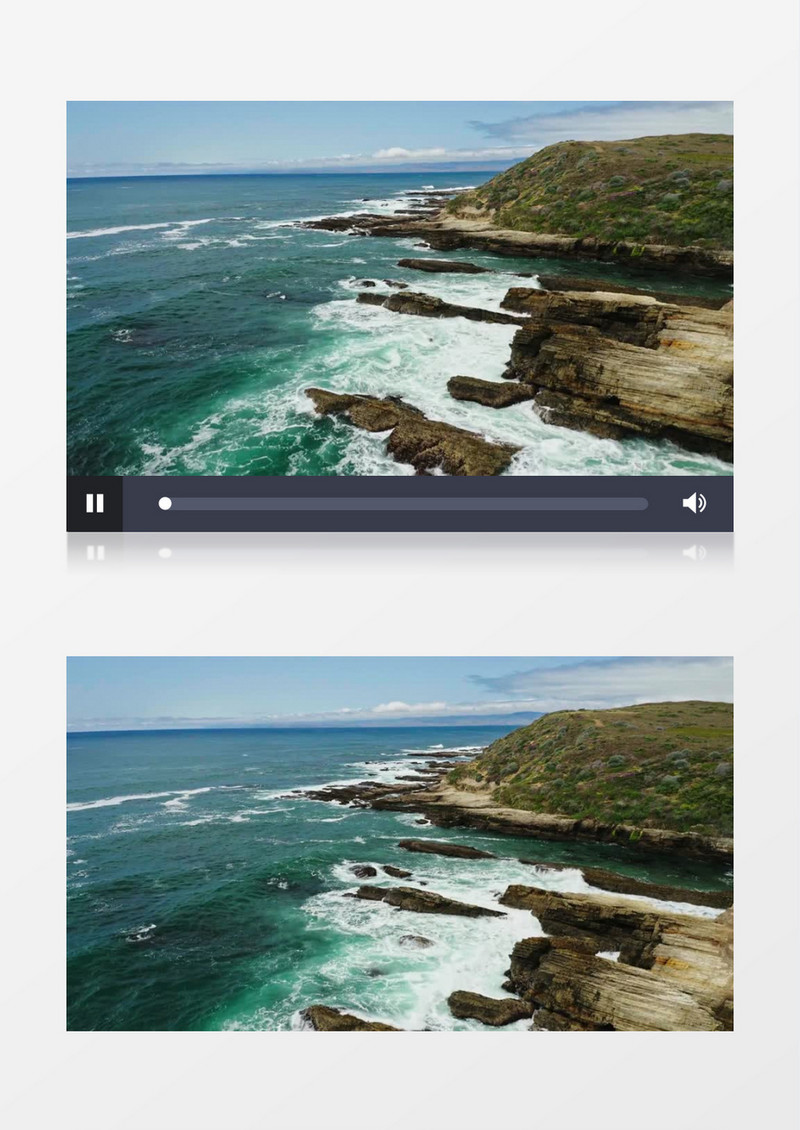 高清实拍海水拍打岸边的景象实拍视频素材