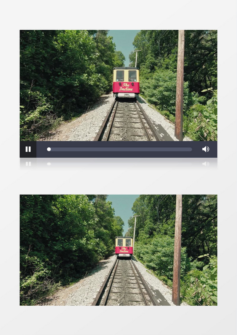 高清实拍火车经过树林中间的车道实拍视频素材