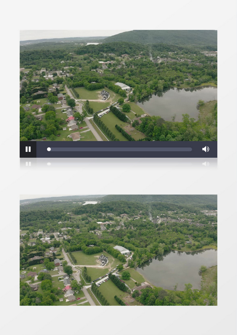 高清实拍郊区村庄的俯瞰景象实拍视频素材