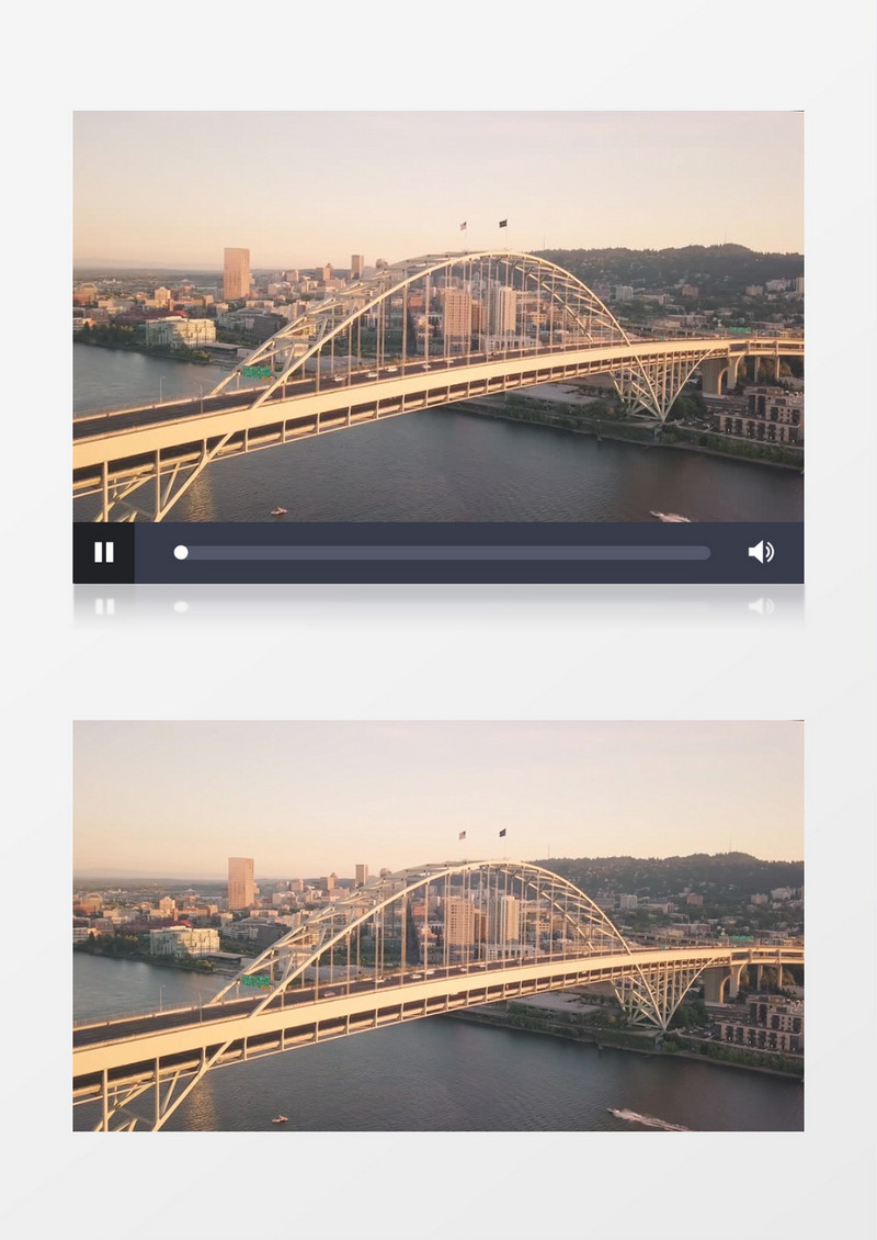 高清实拍跨河大桥上的景象实拍视频素材