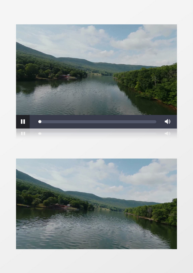 高清实拍平静的水面和两岸的绿植实拍视频素材