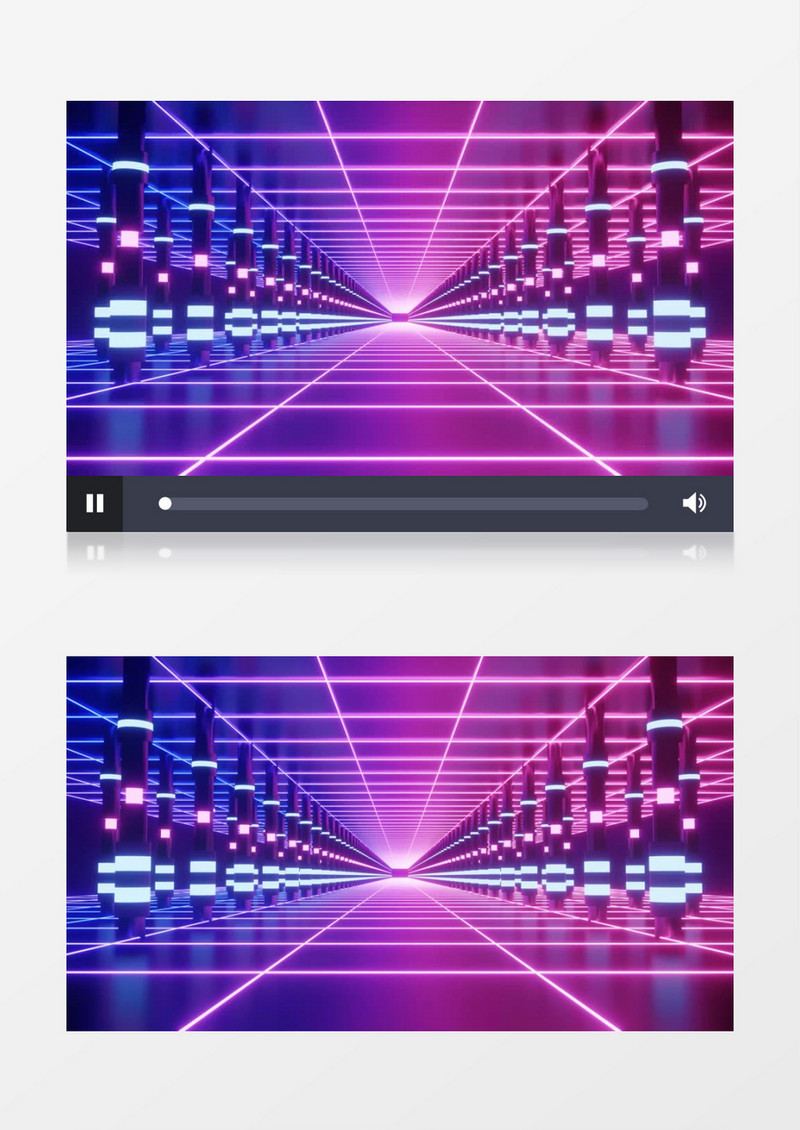 紫色光束跑道不断深入背景视频素材有音乐