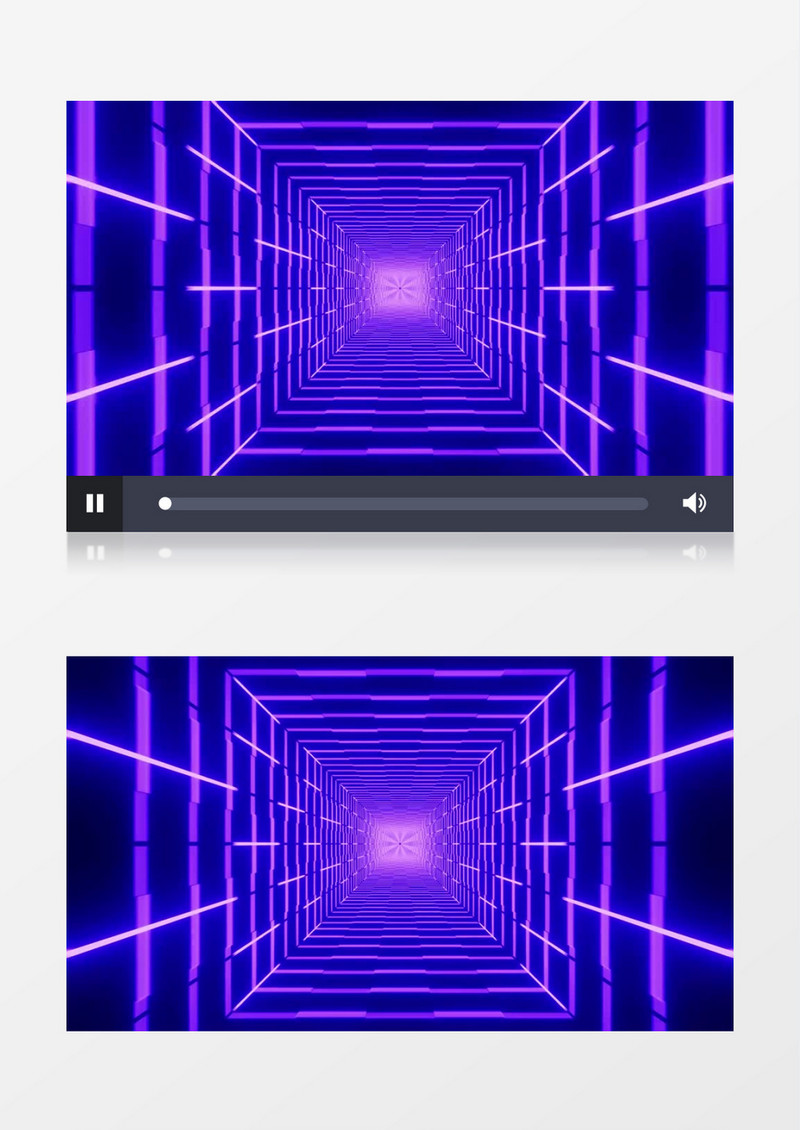 创意蓝紫色方形隧道不断深入背景视频素材有音乐