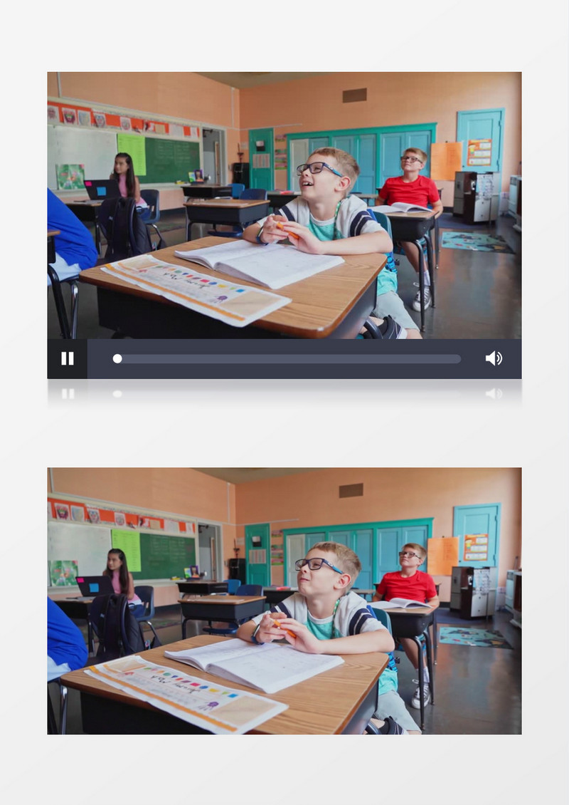 实拍学生们在教室里上课的场景实拍视频素材