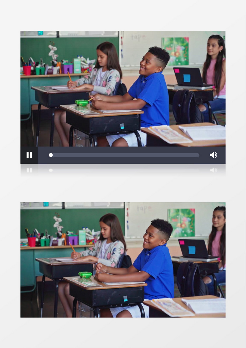 实拍学生们在教室上课的场景实拍视频素材