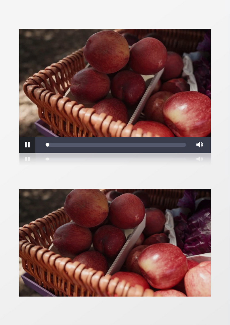 实拍在篮子里码放整齐的水果食材实拍视频素材