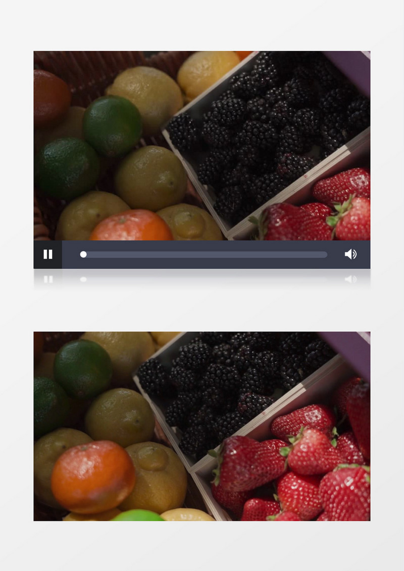 码放在小隔断里面的各类水果实拍视频素材