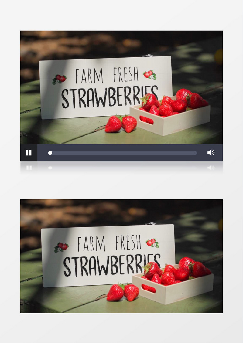 放在桌子上的红色草莓实拍视频素材