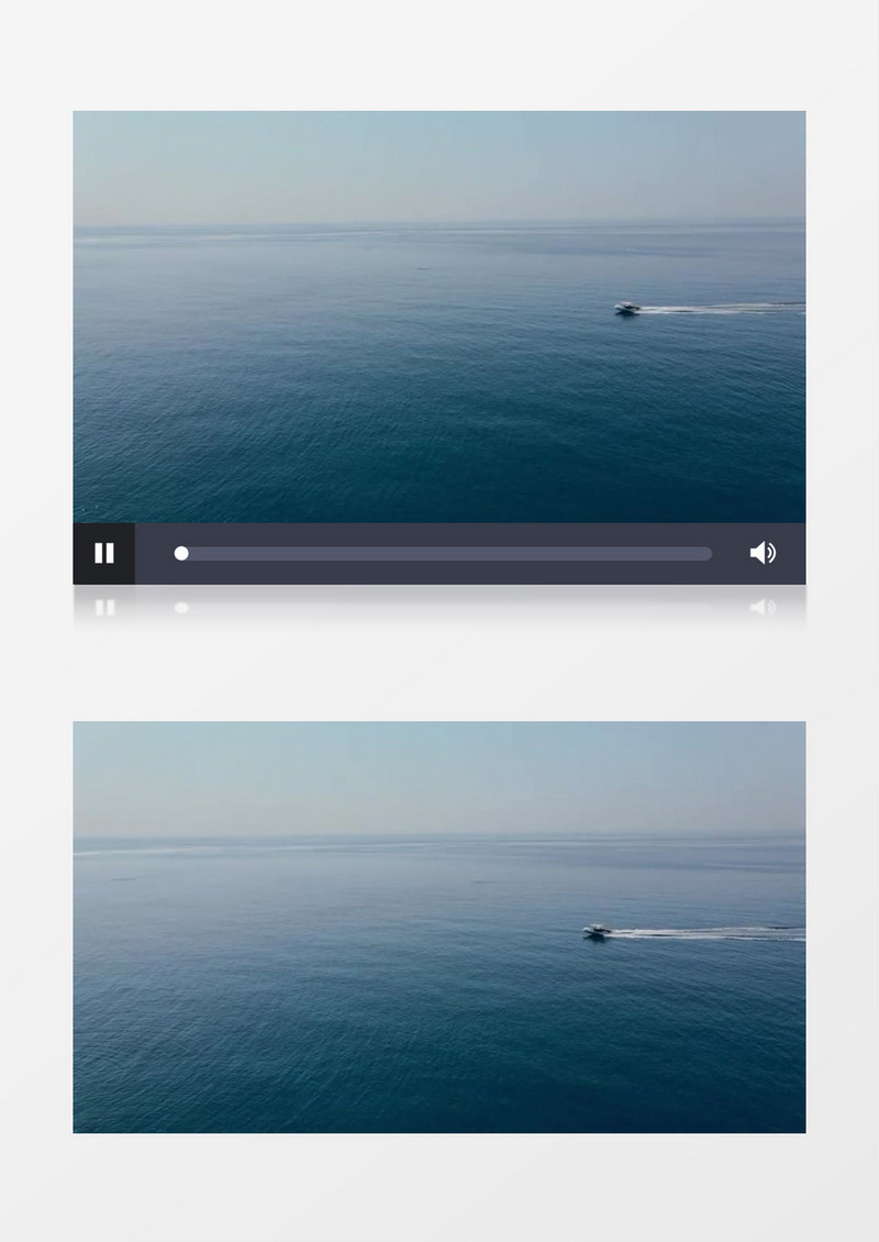 一艘快艇在水面上疾驰划出一道水波实拍视频素材