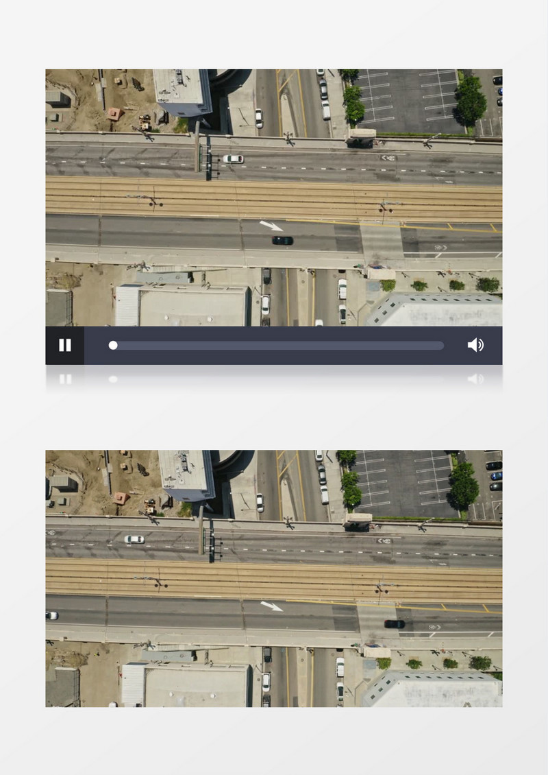 实拍高架桥上下的道路交通实拍视频素材