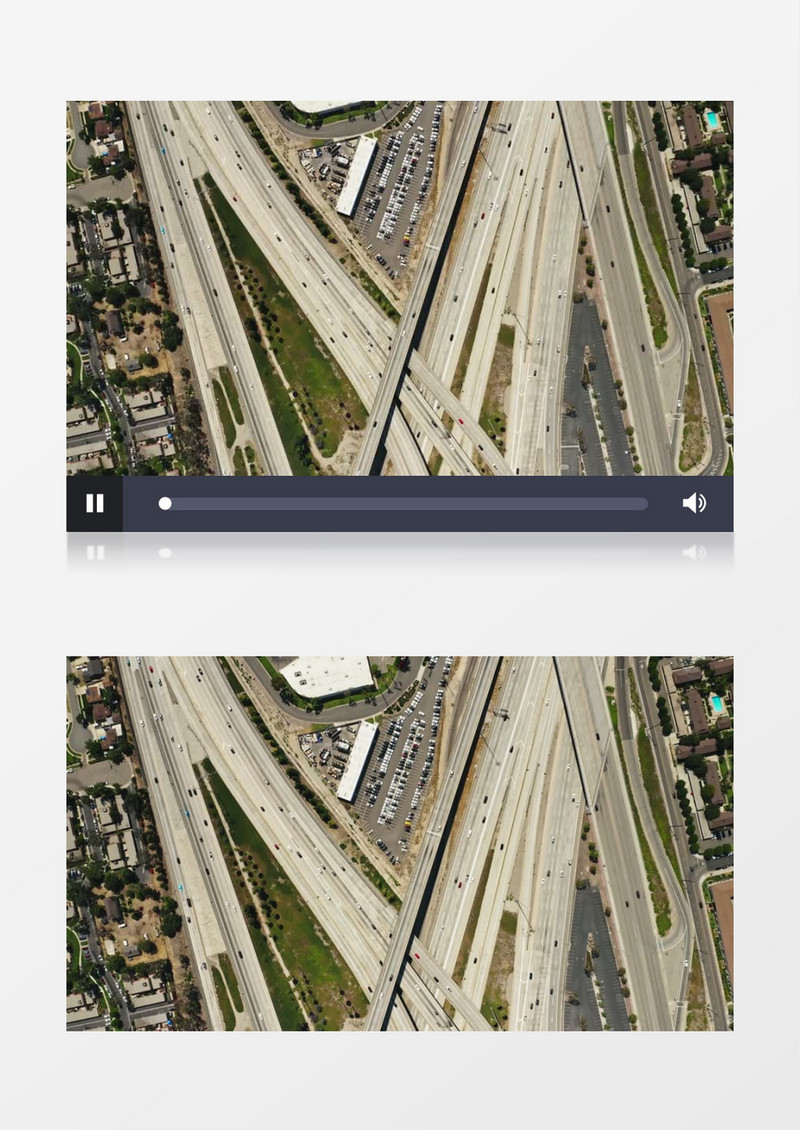 俯拍城市错综的道路和交通实拍视频素材
