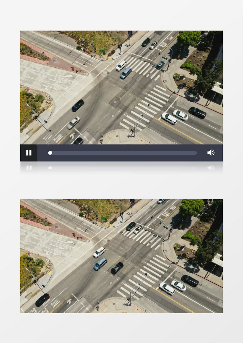 实拍十字路口的道路交通状况实拍视频素材
