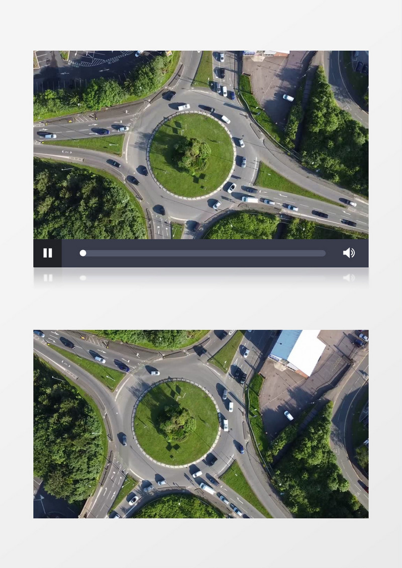 实拍城市中心道路的绿植实拍视频素材