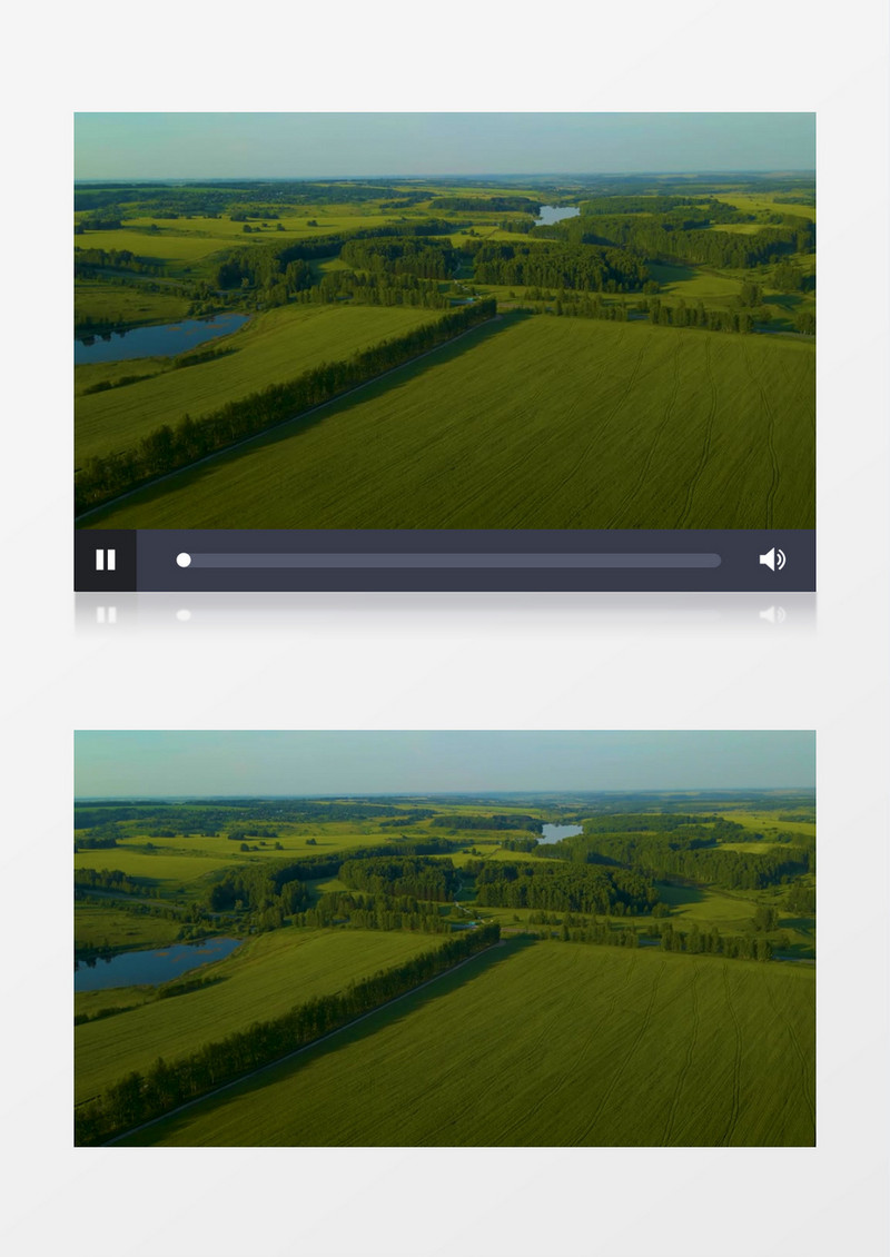 俯拍地面的农作物和树木实拍视频素材