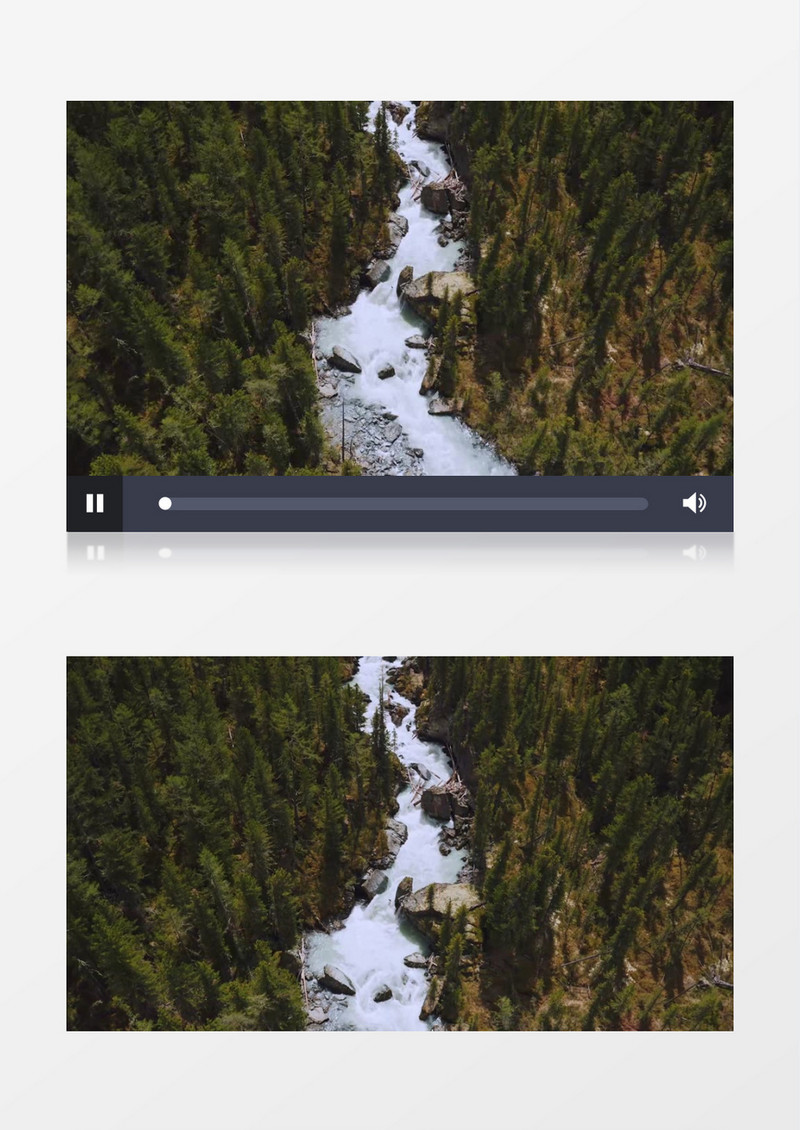 实拍两座山川中间湍急的流水实拍视频素材