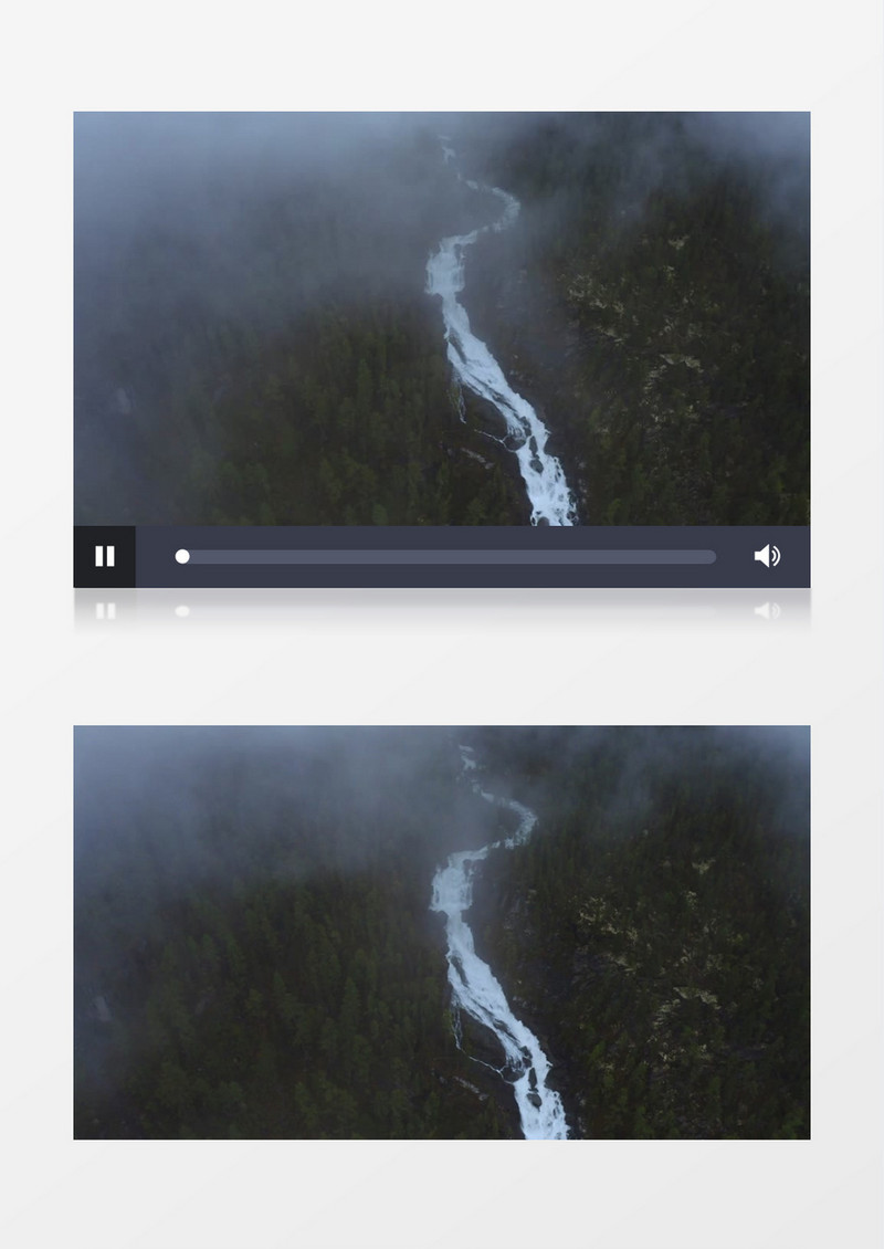 实拍山涧中湍急的流水实拍视频素材